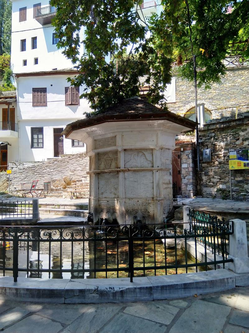 The marble central fountain of the square