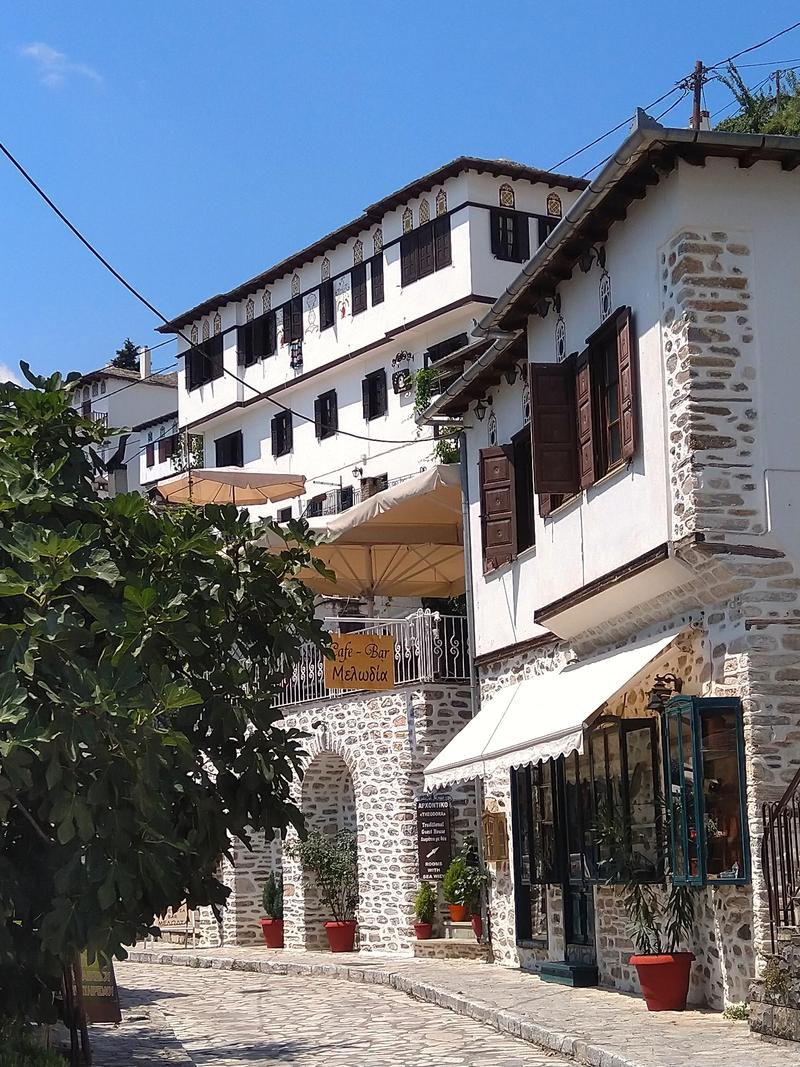 Beautiful traditional mansions on the cobbled streets