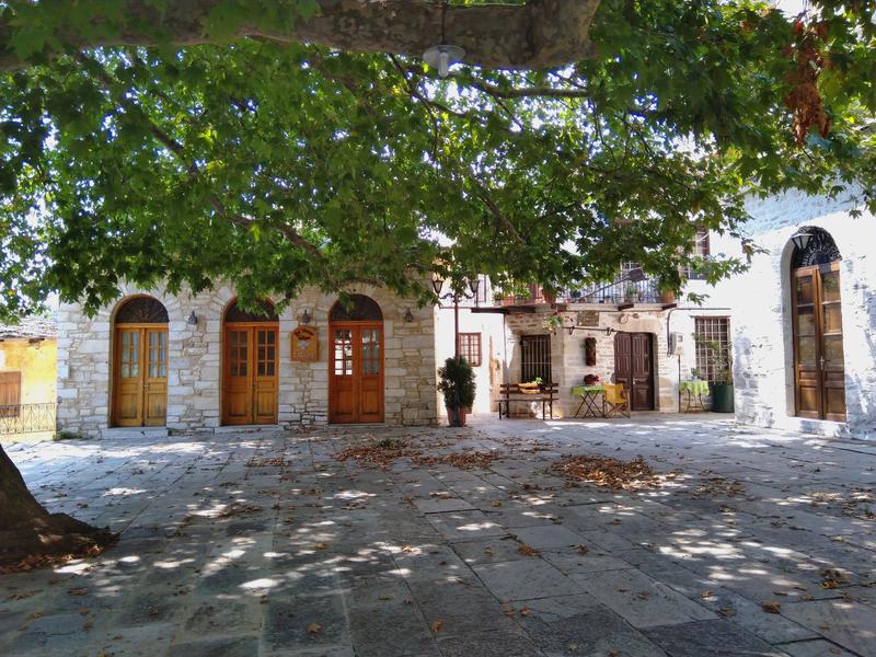 The village square, under the shade of the plane tree