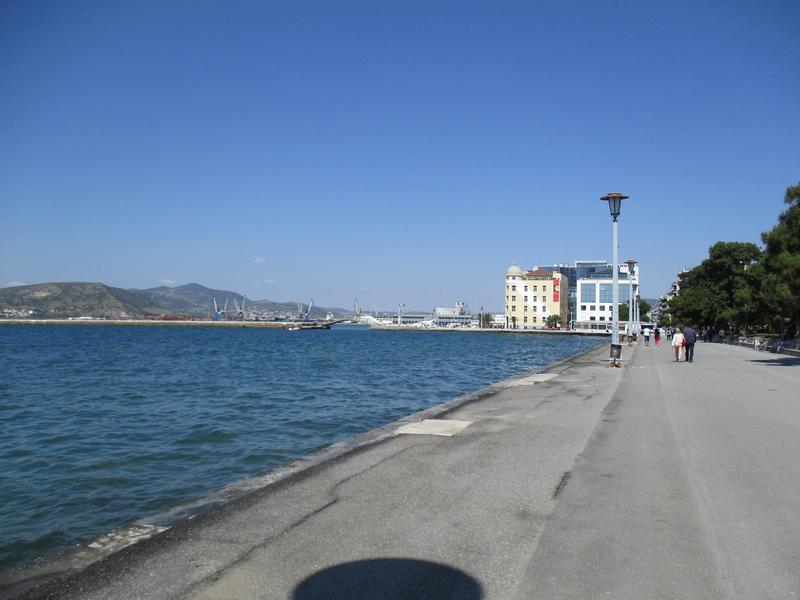 The esplanade and the port of Volos viewed of the church of St. Constantine